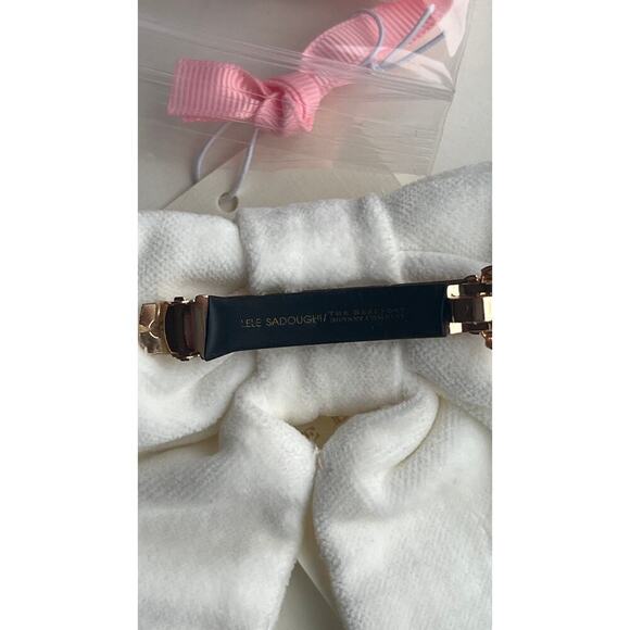 Lele Sadoughi Velvet Bow Barrette White Gold Logo NWT main image 8